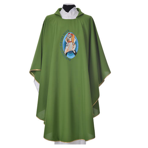 STOCK Casula Giubileo Misericordia scritta TEDESCO poliestere ricamato macchina 6