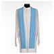 Light blue chasuble in 100% polyester with golden cross s4
