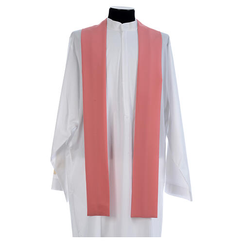 Pink chasuble, 100% polyester, golden cross 8