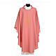 Pink chasuble, 100% polyester, golden cross s1