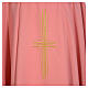 Pink chasuble, 100% polyester, golden cross s3