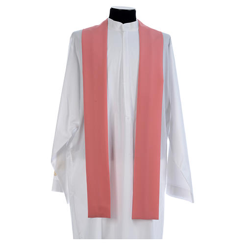 Chasuble rose 100% polyester croix dorée 8