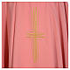 Chasuble rose 100% polyester croix dorée s3