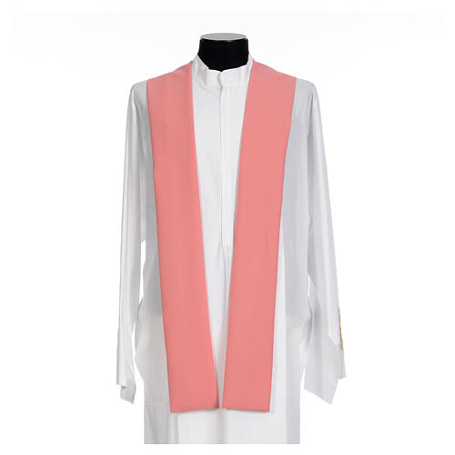 Pink chasuble with gold cross, 100% polyester 4