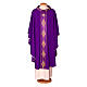 Chasuble in pure wool with embroidered orphrey and collar Gamma s6