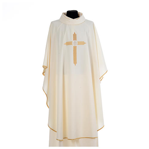 Gold Embroidered Cross Chasuble 100% polyester 5