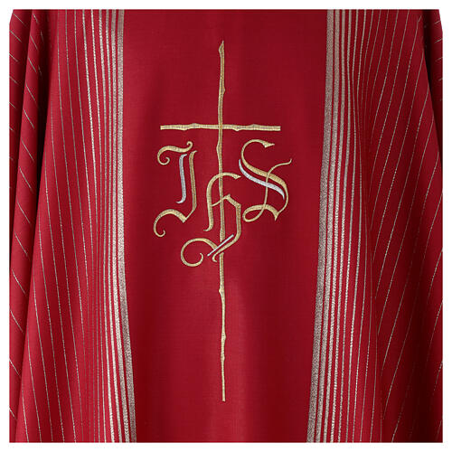 Chasuble in double twist wool, hand-woven fabric 2