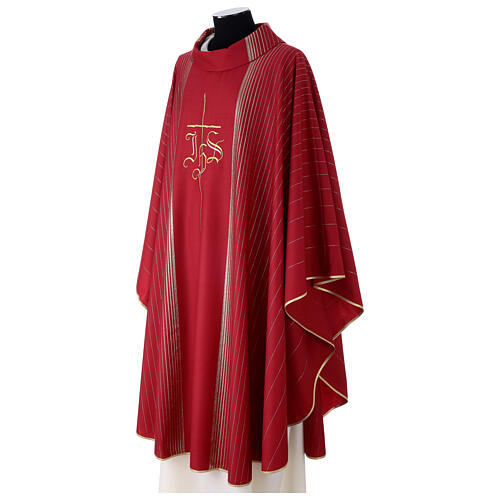 Chasuble in double twist wool, hand-woven fabric 5