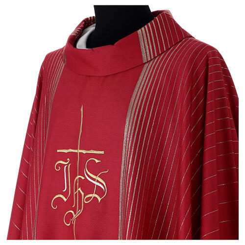 Chasuble in double twist wool, hand-woven fabric 6