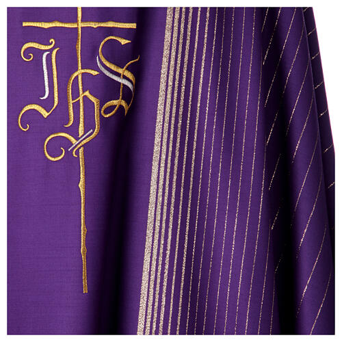 Chasuble in double twist wool, hand-woven fabric 8