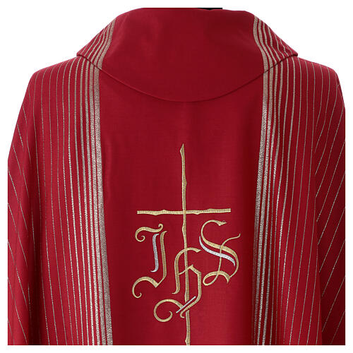 Chasuble in double twist wool, hand-woven fabric 10