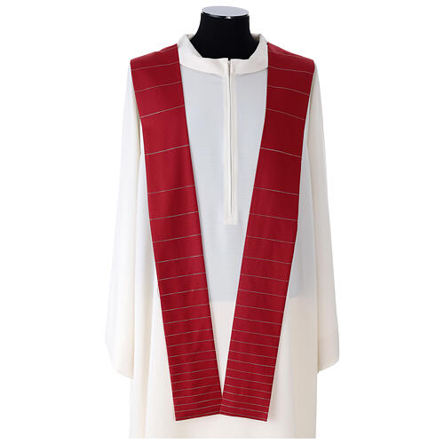 Chasuble in double twist wool, hand-woven fabric 12