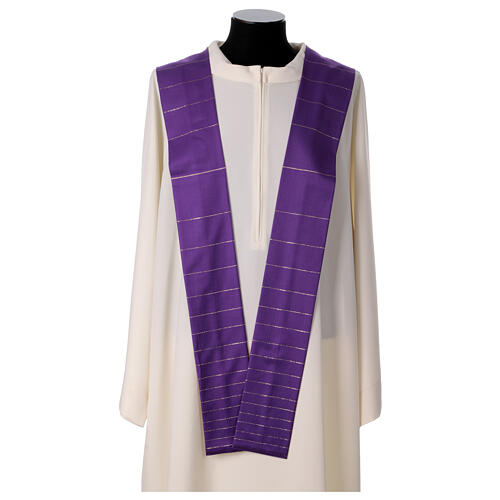 Chasuble in double twist wool, hand-woven fabric 13