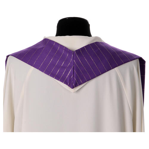 Chasuble in double twist wool, hand-woven fabric 17
