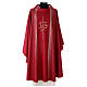 Chasuble in double twist wool, hand-woven fabric s1
