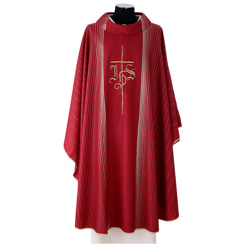 Chasuble laine double retors tissu travaillé 1