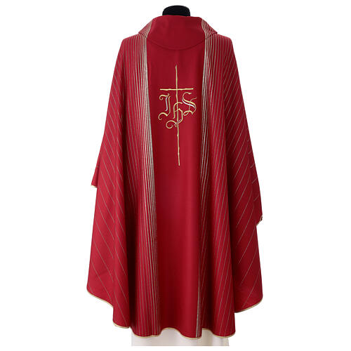 Gothic Chasuble in double twist wool, hand-woven fabric 9