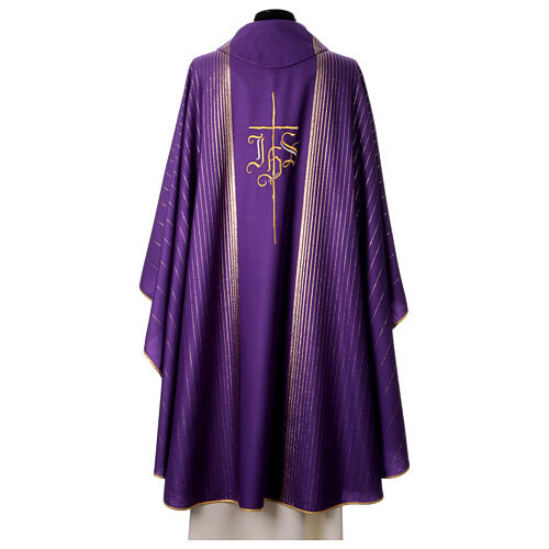Gothic Chasuble in double twist wool, hand-woven fabric 11