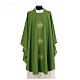 Chasuble in polyester crepe with three crosses and golden edges s3