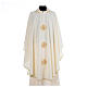 Chasuble in polyester crepe with three crosses and golden edges s5