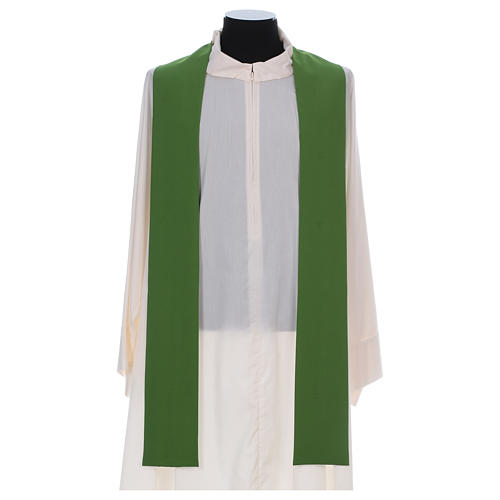 Chasuble in polyester crepe with central cross and for crosses 5