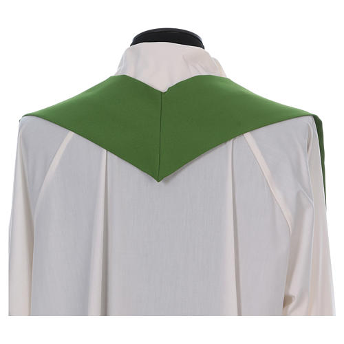 Chasuble in polyester crepe with central cross and for crosses 6