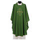 Catholic Chasuble in polyester crepe with central cross and four crosses s1