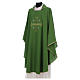 Catholic Chasuble in polyester crepe with central cross and four crosses s2