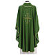 Catholic Chasuble in polyester crepe with central cross and four crosses s3