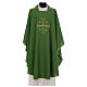 Catholic Chasuble in polyester crepe with central cross and four crosses s2