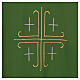 Catholic Chasuble in polyester crepe with central cross and four crosses s3