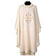 Catholic Chasuble in polyester crepe with central cross and four crosses s6