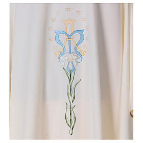 Chasuble with lily, stars and initials of Mary