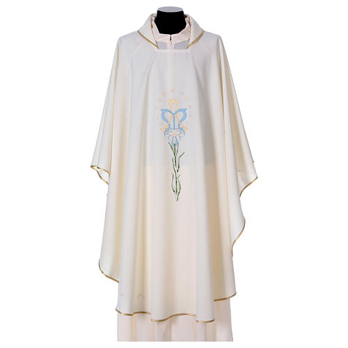 Semi Gothic Chasuble with lily, stars and initials of Mary 1
