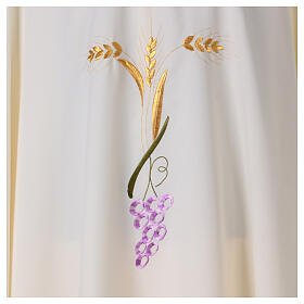 Chasuble with three golden ears of wheat and grapes