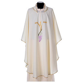 Priest Chasuble with three golden ears of wheat and grapes