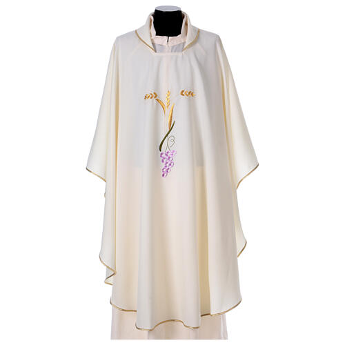 Priest Chasuble with three golden ears of wheat and grapes 3