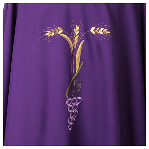 Priest Chasuble with three golden ears of wheat and grapes 4