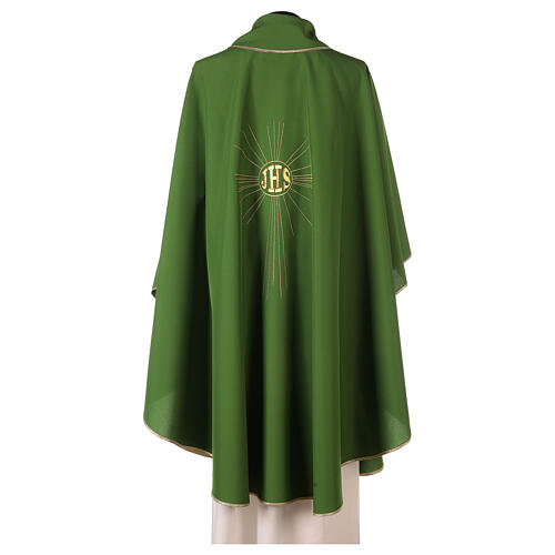 Chasuble in polyester crepe with rays and JHS symbol 8