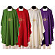 Chasuble in polyester crepe with rays and JHS symbol s1