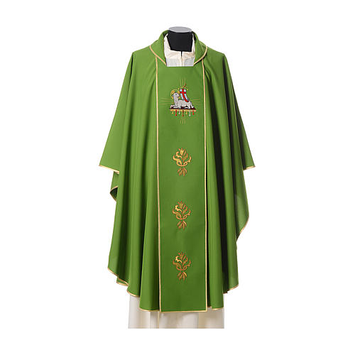 Latin Chasuble with Lamb and roses on orphrey 3