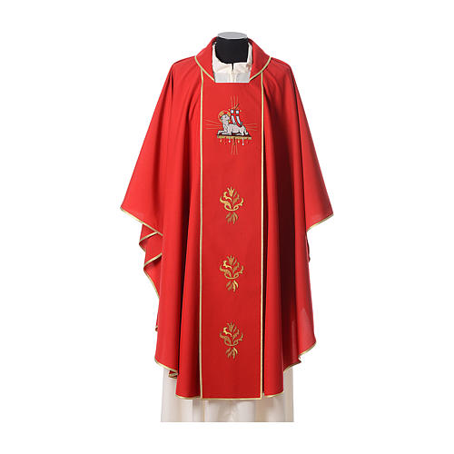 Latin Chasuble with Lamb and roses on orphrey 4