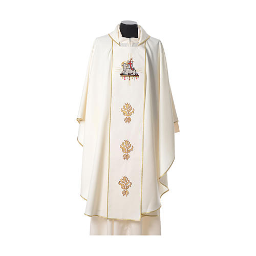 Latin Chasuble with Lamb and roses on orphrey 5