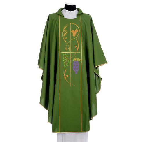 Kasel für Priester XP Trauben und Ähren, 100% Polyester 1