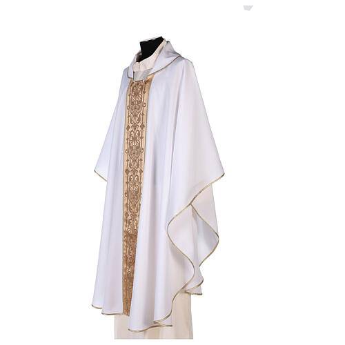 Chasuble with galloon on the front in Vatican fabric, 100% polyester 8