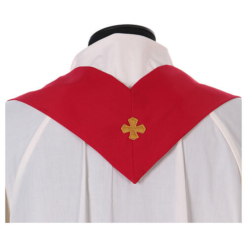 Chasuble with galloon on the front in Vatican fabric, 100% polyester 11