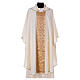 Chasuble with galloon on the front in Vatican fabric, 100% polyester s5