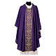 Chasuble with galloon on the front in Vatican fabric, 100% polyester s7
