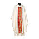Chasuble in Vatican fabric with galloon on the front s5