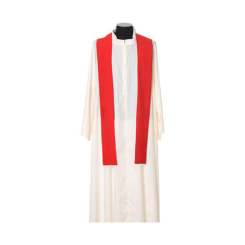 Chasuble with V neckline and decoration on front and back, 100% polyester 9
